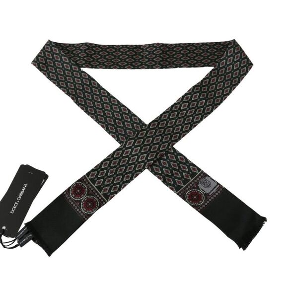 Dolce & Gabbana Elegant Silk Green Baroque Men's Men's Scarf - Picture 3 of 4